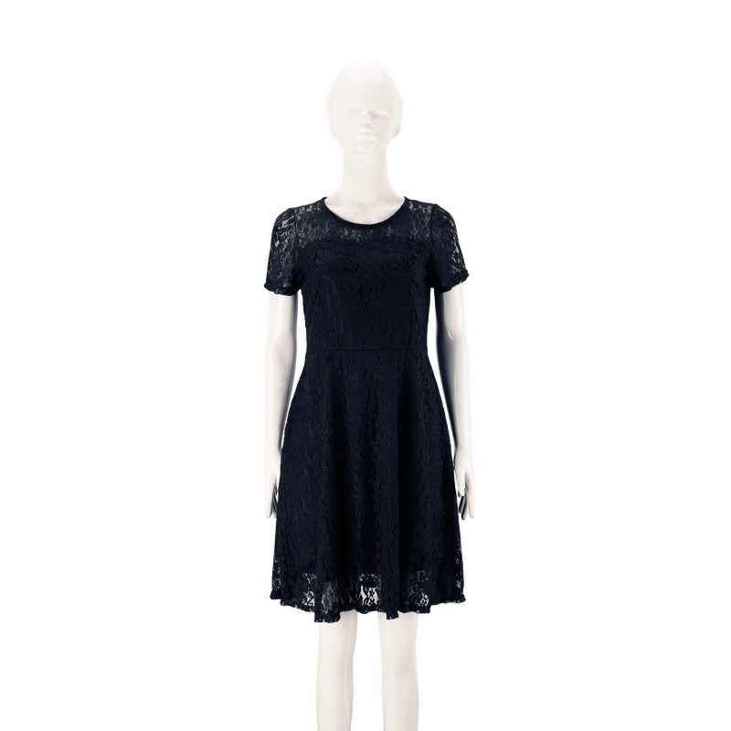 Round Neck Short Sleeve Lace Dress