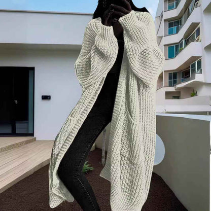 Autumn And Winter Long Sweater Women's Loose All-matching Base Long-sleeved Knitted Cardigan
