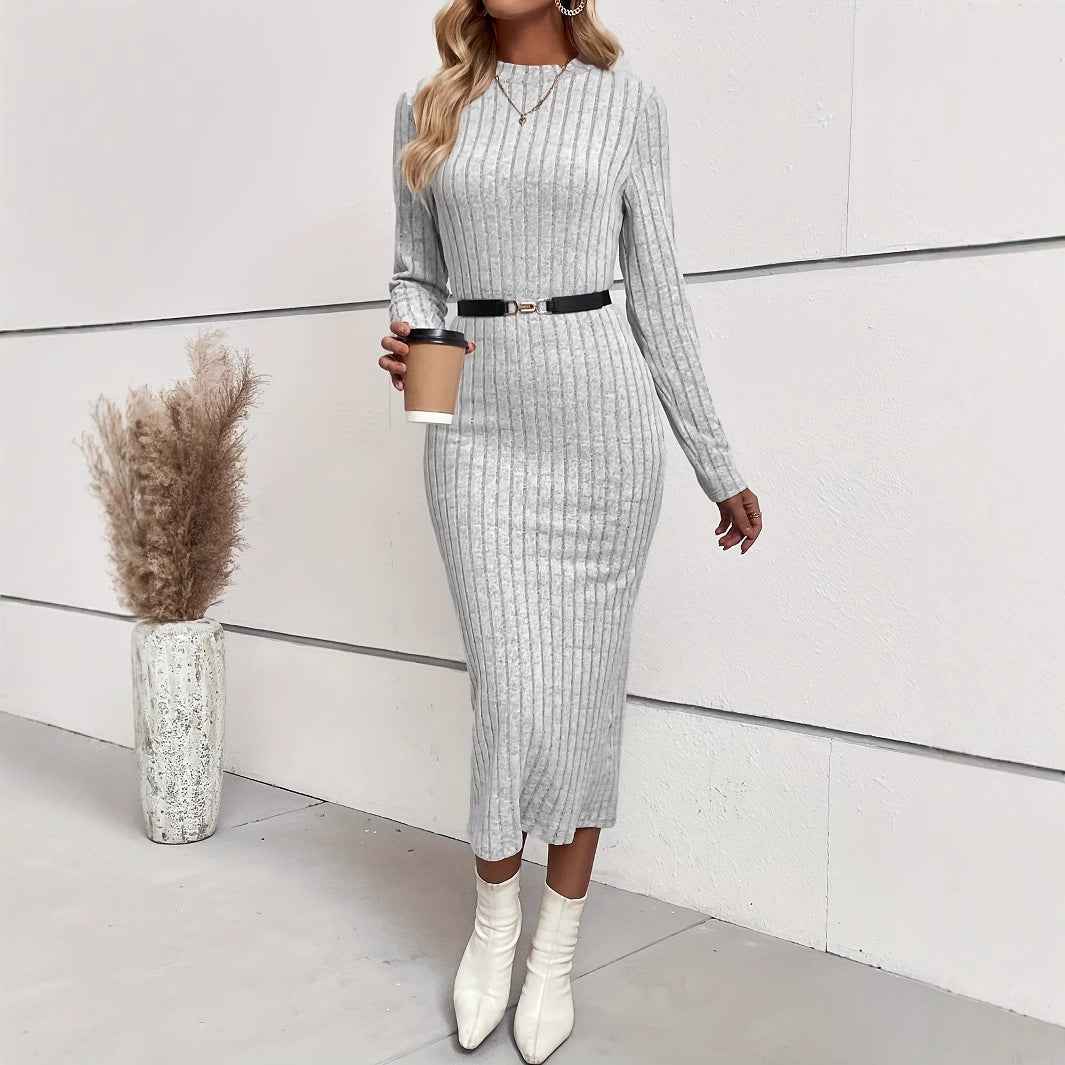 Autumn And Winter Knitted Jacquard Dress Slim Fit