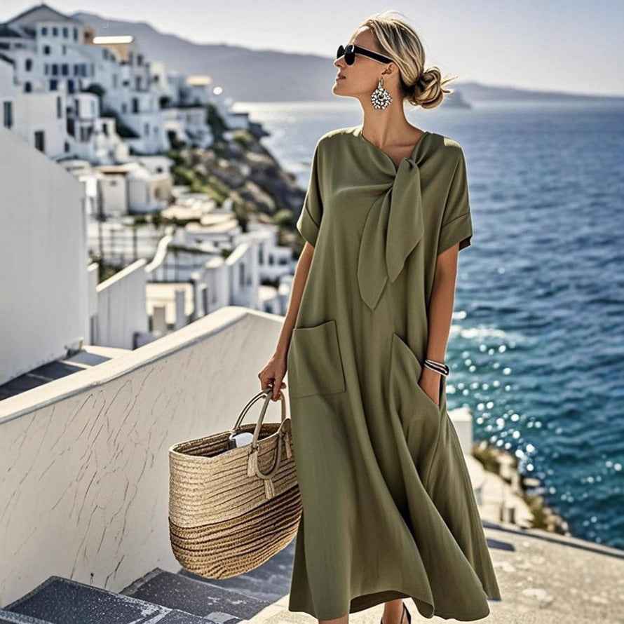 Women's Casual Loose Fashion Solid Color Dress
