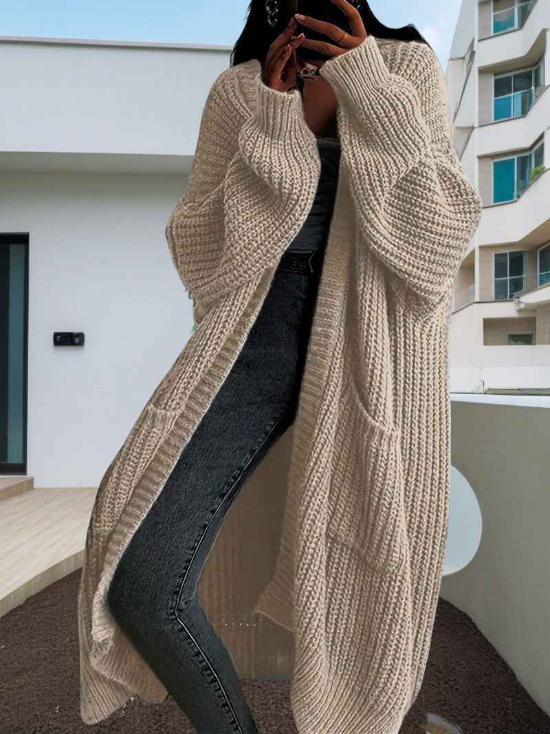 Autumn And Winter Long Sweater Women's Loose All-matching Base Long-sleeved Knitted Cardigan