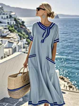 Women's Casual Loose Fashion Solid Color Dress