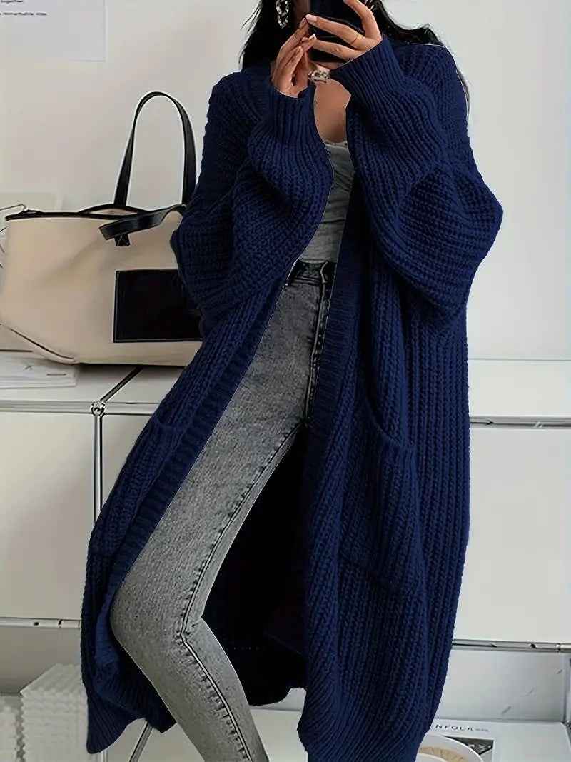Autumn And Winter Long Sweater Women's Loose All-matching Base Long-sleeved Knitted Cardigan