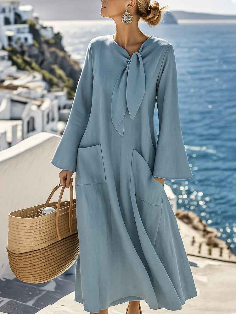 Women's Casual Loose Fashion Solid Color Dress