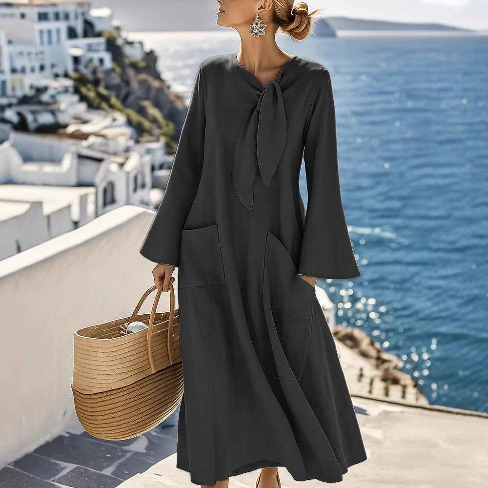 Women's Casual Loose Fashion Solid Color Dress