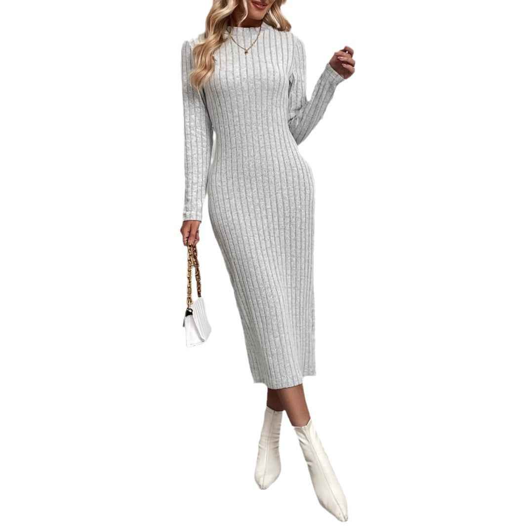 Autumn And Winter Knitted Jacquard Dress Slim Fit