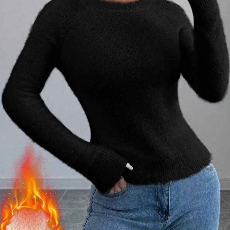Women's Pure Color All-matching Soft Glutinous Long-sleeved Sweater