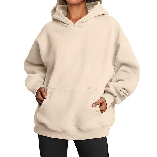 Women's Solid Sweatshirt Oversized Hoodie With Pockets
