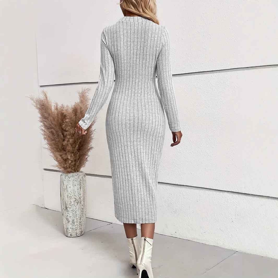 Autumn And Winter Knitted Jacquard Dress Slim Fit