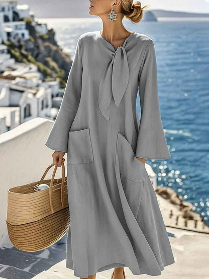 Women's Casual Loose Fashion Solid Color Dress