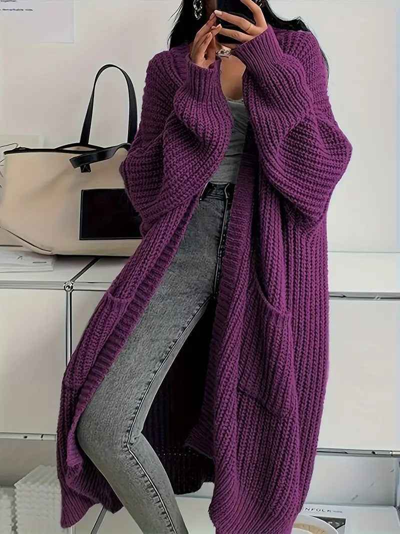 Autumn And Winter Long Sweater Women's Loose All-matching Base Long-sleeved Knitted Cardigan