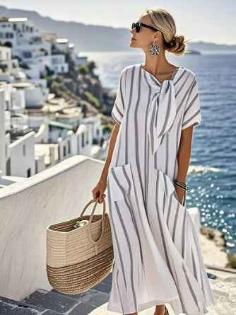 Women's Casual Loose Fashion Solid Color Dress